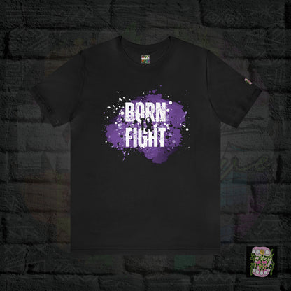 Ribbon Lavender "BORN TO FIGHT" Short Sleeve Tee