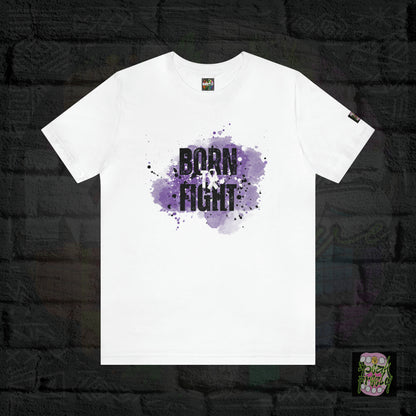 Ribbon Lavender "BORN TO FIGHT" Short Sleeve Tee