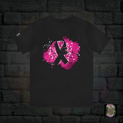 Ribbon Pink "BORN TO FIGHT" Short Sleeve Tee