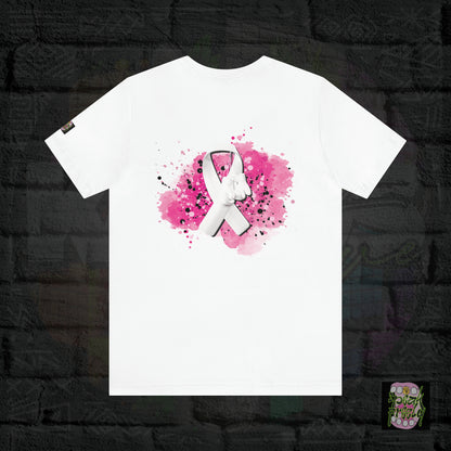 Ribbon Pink "BORN TO FIGHT" Short Sleeve Tee